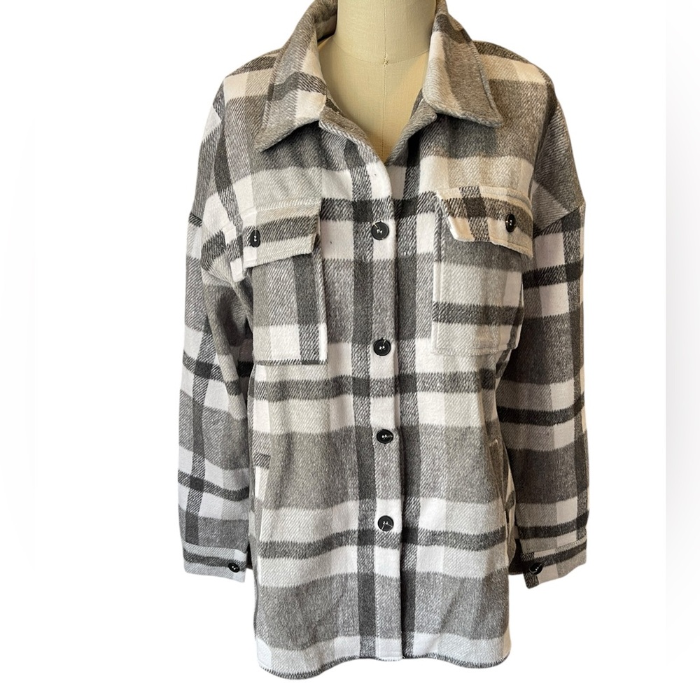 Plaid Shirt Jacket -Medium